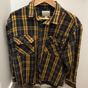 Cabela’s Yellow and Black Plaid Flannel